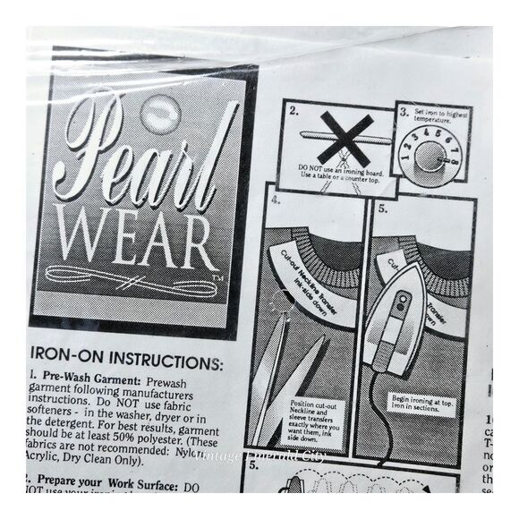 Vtg Full Color Craft Fashion Kit Pearl Wear Criss Cross Roses 92015 Iron Tranfer - Picture 4 of 7